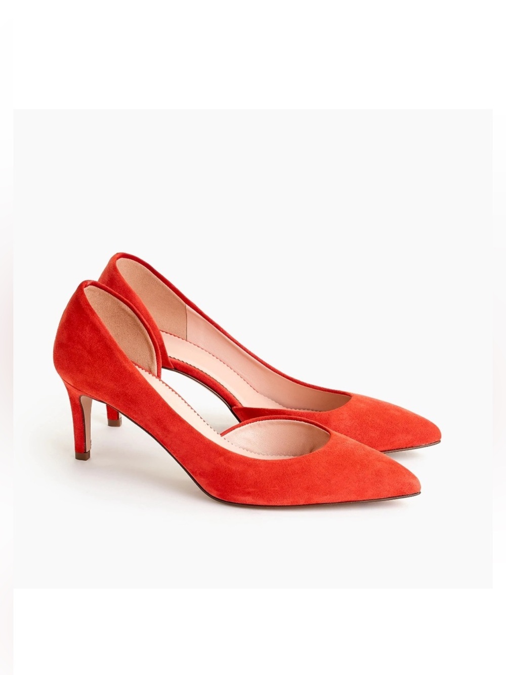J. Crew Lucie Suede Pumps Bright Cerise J8205 D’Orsay size 7